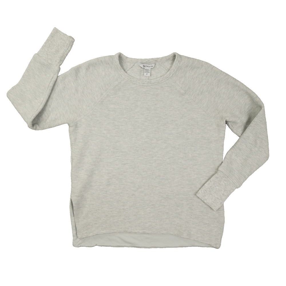 Athleta Coaster Luxe Recover Waffle Sweatshirt Women's Small Grey 414955